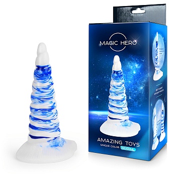 13005 Фаллоимитатор рельефный Magic Hero мраморный конус