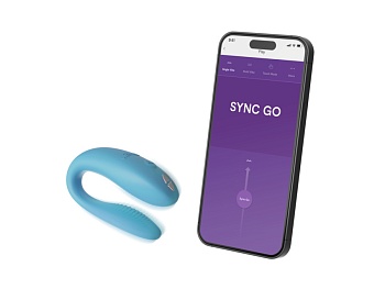 1-8 W-V Вибромассажер для пар Sync Go We-Connect голубой