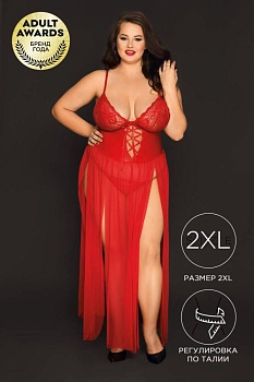 840090 Пеньюар и трусики Tabitha красный 2XL